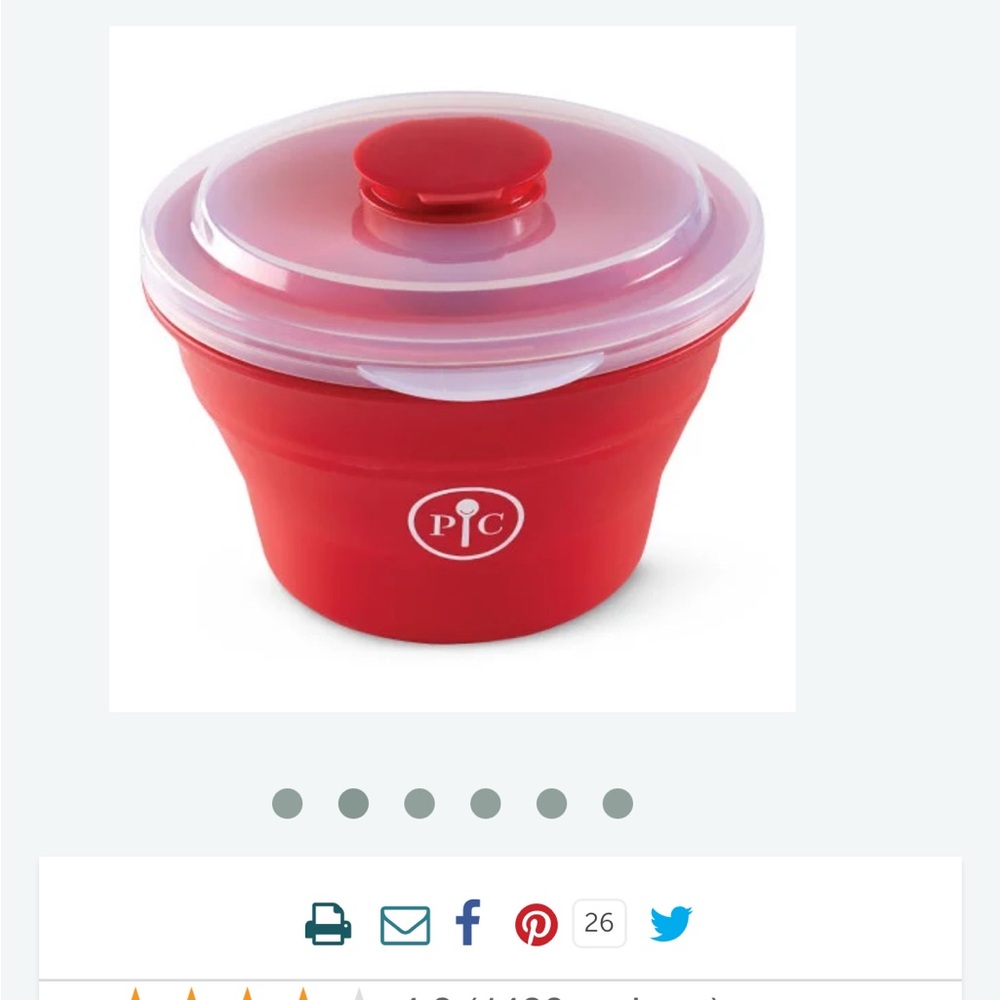 Red Pampered Chef microwave popcorn popper